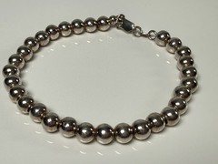 Vintage Sterling Silver Ball 7.5” Bracelet Beaded