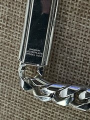 VTG Speidel ID Bracelet RHODIUM Plated Large Curb Cuban Link Inscription JEFF