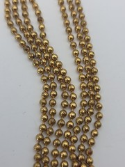 Vintage Art Deco Brass Multistrand BB Ball Bead Chain Bracelet 7″ 1930s Ornate