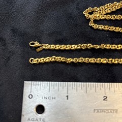 Monet Gold Tone Chain 35” Necklace Signed Very Good Used Free Ship