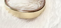 Vintage 14K Yellow Gold Solid Cameo Brooch 10.6 grams