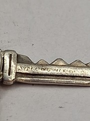 Vintage Sterling Mexico “U & ME” Silver Double Key Charm 7″ Bracelet.