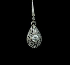 Art Deco Round Lab Created Diamond Vintage Charm Wedding 925 Silver Gift Pendant