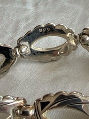 Vintage 925 Sterling Silver Scalloped Open-Link Bracelet