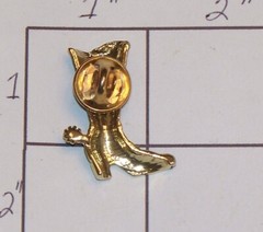 Cute Black Enamel Western Cowgirl Boot Tac Tack Pin M595