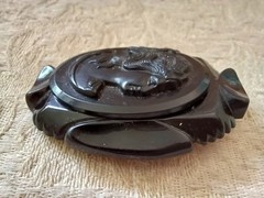 1930s Brooch Pin Cameo Victorian Revival Mourning Jewelry Celluloid Bakelite?