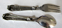 Vintage Sterling Silver Spoon Fork Brooch Pin Set Washington DC Souvenir 2.5″ SB