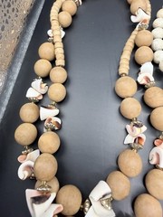 Vintage Lot 7 Stone Gemstone Necklaces Amber Amethyst Turquoise Sodalite Shell