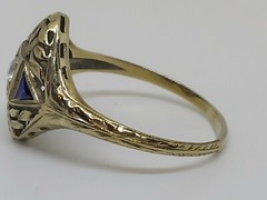 Vintage Art Deco BELAIS 18k Gold Filigree Delicate Ring Size 8