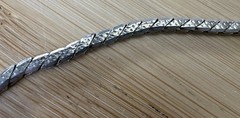 Vintage Silver Tone Bar Twist Chain Necklace 18” Spring Ring Clasp Unsigned