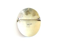 Oval Vintage Enamel Brooch Stamp Thailand 0.24 Oz/1.54 X 1.26 In