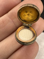 Vintage Paste Stone Gold Filled Locket OES Masonic/ Small Fob Charm