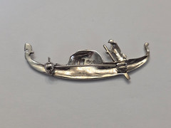Vintage 800 Silver Marcasite Gondola Brooch