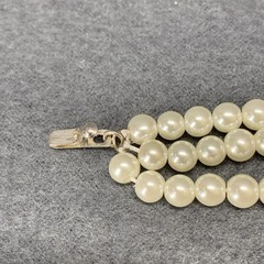 vintage Franklin Mint Jackie Kennedy Three Strand Glass Pearl Bracelet COA