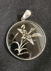 Vintage Woman’s Wildlife Pendant Silver