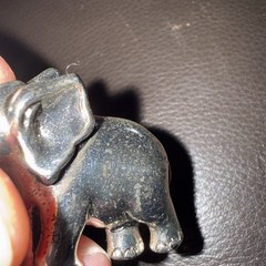 Elephant Brooch, Pin, or Pendant-Silver Toned-1.75” W x 1.5” H. 66