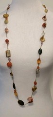 VTG Lia Sophia Bohemian Semi Precious & Glass Bead Necklace 38″ Long 0636