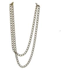 Long Matte Gold Tone Textured Curb Link Chain 48″
