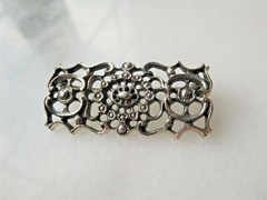 Detailed Antique Stamped 800 Silver Art Nouveau Art Deco Brooch Signed By Maker