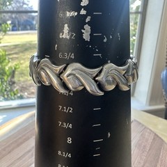Vintage Italy Link Bracelet 7 Inch Modernist Floral Petal 925 Sterling 19.0g