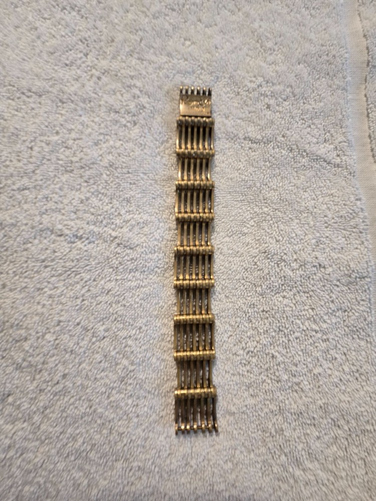 Vintage 1940s Roger Edet Paris Gold-Toned Architectural Link Bracelet Modèle Dép