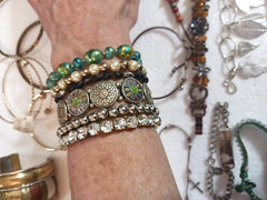 Vintage bracelets. Mixed metals. bangle, cuff, stones, beads. You get all 27