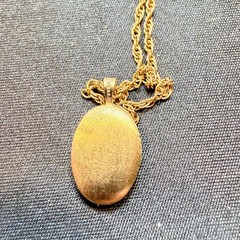 Vintage PPC 14K Gold Filled Floral Locket Necklace 1/20 12K GF Rope Chain 18″