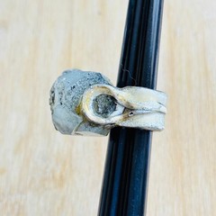 Brutalist Modernist Brutalist Quartz Cocktail Ring Statement Sz6 MCM 70s OOAK
