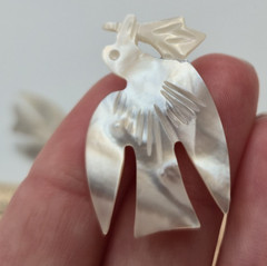 Vintage Abstract Bird dove Post Earrings Frosted Translucent Mid Century 196