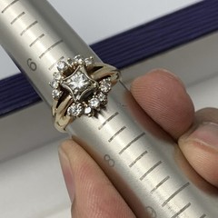 Vintage 14k Solid Yellow Gold .90ct Natural European Cut Diamond Ring