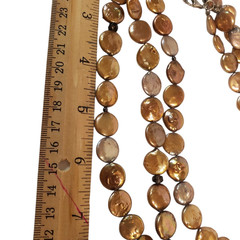 SILPADA 925 Sterling Silver 3 Strand Bronze Coin Pearl Necklace in Box N1717