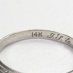 Antique Art Deco Wedding Band 14K White Gold Ring Size 6 UK-L1/2 2.21MM Width