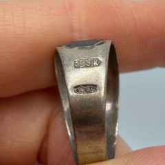 Vintage Soviet 875 Silver Niello Ring USSR Handmade Floral Size 8.5