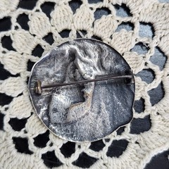 Rare AntiqueEarth & Fire Brooch/Button Armand Bargas Art Nouveau