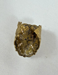Vintage Gemstone Womens Ring Blue Gold Color Twisted Adjustable Band Jewelry