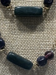 Vintage Casual Corner Beaded 44” Necklace ~ Gold Tone – Multicolor Glass Beads