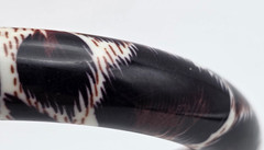 Vintage Brown Animal Print Acrylic Tube Bangle Bracelet 7.5 In Safari Chic