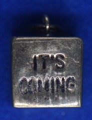 Vintage Sterling Silver- “ITS COMING” Box Charm