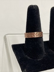 Vintage WM Wheeler Solid Copper Signed Aztec Print Fashion Band Ring 11.5