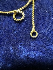 VIintage Solid 18k 750 Yellow Gold Box Chain 3.1g 16” Necklace Hallmarks Italy