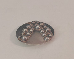Carsi 925 Sterling Modernist Round Bubble Pin Mexico TC-57 Vintage 1 5/8″ Dia