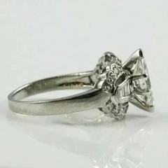 Art Deco Style Marquise Cut Lab Created Diamond 14K White Gold FN Wedding Ring