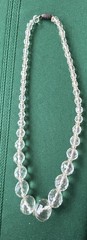 Vintage Clear Faceted Graduated Glass Bead Necklace 17 inches