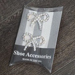Vintage Pair Victorian Rhinestones Bow & Ribbon Style Women’s Shoe Clips