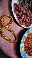Faceted Amber Vintage Choker Necklace Fancy Clasp with UV Test See Pics
