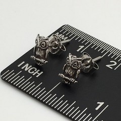 Vintage Sterling Silver Owl Bird Animal Stud Post Earrings Tested! .7g #90