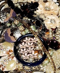 Vintage Jewelry Lot Wearable Necklaces Bracelets Earrings Some Signed #1