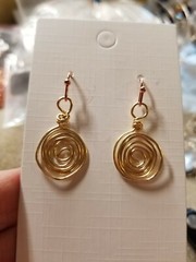 Handmade Spiral french brass new rose gold filled wires and new stoppers