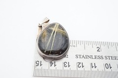 Vintage Sterling Silver 925 Rutilated Quartz Pendant Signed