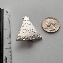 VINTAGE CHRISTMAS TREE PIN BROOCH ARTISAN JANE INC SIGNED SILVER RARE HTF 54